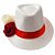 Chapeu Maria Navalha Malandra Branco com Rosas Direita Umbanda - Imagem 3