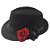 Chapeu Maria Navalha Malandra Preto com Rosas Esquerda Umbanda - Imagem 3