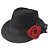 Chapeu Maria Navalha Malandra Preto com Rosas Esquerda Umbanda - Imagem 1