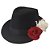 Chapeu Maria Navalha Malandra Preto com Rosas Umbanda - Imagem 1