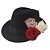 Chapeu Maria Navalha Malandra Preto com Rosas e Baralho Verm - Imagem 1