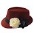 Chapeu Maria Navalha Malandra Vermelho com Rosas Banca Preta Umbanda - Imagem 2