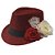 Chapeu Maria Navalha Malandra Vermelho com Rosas e Baralho V Umbanda - Imagem 1