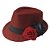 Chapeu Maria Navalha Malandra Vermelho com Rosas Esquerda Umbanda - Imagem 1