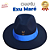 Chapéu Exu Maré Preto Faixa Azul Tridente Umbanda - Imagem 1