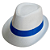 Chapeu Panama Malandro Branco Faixa Azul Umbanda - Imagem 3