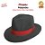 Chapeu Panamá Preto Faixa Vermelha Aba Curta Malandro - Imagem 2
