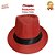 Chapeu Panama Malandro Vermelho Faixa Preta - Imagem 2