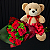 Kit Bom Retiro - Rosas IMPORTADAS + Urso Articulado Com Laço - Imagem 1