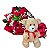Kit Noely - Buquê 9 Rosas Nacionais + Urso de Pelúcia - Imagem 1