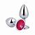 Plug Anal P Metal Cromado Pedra Vermelha - Imagem 1