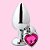 Plug Anal M Metal Cromado Coração Rosa - Imagem 1