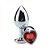 Plug Anal P Metal Cromado Coração Vermelho - Imagem 1