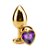Plug Anal P Dourado Coração Roxo - Imagem 1