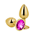 Plug Anal M Metal Dourado Pedra Rosa - Imagem 1