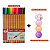 Kit Canetas Coloridas Ponta Fina 12 Cores Amarela + Marca Texto Unicórnio 3 Cores - Imagem 1