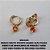 BRINCO *** BRUTO PRONTO BANHO ALTA FUSÃO  BRINCO DE ARGOLINHA DE PRESSÃO  14MM  COM UMA FILEIRA DE ZIRCONIA COLORIDA  E UMA ZIRCONIA LARANJA EM FORMA DE CORAÇÃO  8MM - PESO TOTAL 2.4GR -  BRU3265 - Imagem 1