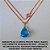 GARGANTILHA NO BRUTO PRONTO PARA O BANHO  COM CORRENTE VENEZIANA DE 45CM  - PINGENTE DE ZIRCONIA AZUL 10X14COM UMA BORBOLETA  CRAVEJADA - PESO 4,2GR - BRU5230 - Imagem 2