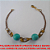 PULSEIRA NO BRUTO PRONTO PARA O BANHO  COM CORRENTE DUPLA E PEDRA NATURAL DE HOWLITA TURQUESA DE 12 MM  PESO 7,7GR - TAMANHO 18CM - BRU3462 - Imagem 1