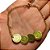 Pulseira No Bruto Pronto Para Banho Com Quatro Pingentes ''50'' Tamanho Aproximado: 19,0cm Peso:3,7 gramas REF: BRU1971 - Imagem 1