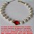 PULSEIRA NO BRUTO PRONTO PARA O BANHO - PULSEIRA FEMININA DE PÉROLAS COM PEDRA DE ZIRCONIA 10x10 (VERMELHA) COM BASE EM ALTA  FUSÃO + EXTENSOR - LARG. DAS PÉROLAS 8MM -  TAMANHO 29,0CM - PESO 7,8GR - BRU3044 - Imagem 3