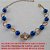 PULSEIRA NO BRUTO PRONTO PARA O BANHO -  PULSEIRA FEM. EM CONTAS AZUIS COM PEDRA DE  ZIRC. E BASE EM ALTA FUSÂO 10x10 + EXT. E FECHO  LAG. - LARG. DAS CONT. 8MM - TAM. 17,6CM - PESO  5,9GR - BRU2074 - Imagem 3