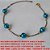 PULSEIRA NO BRUTO PRONTO PARA O BANHO -  PULSEIRA FEMININA COM CONTAS AZUIS E  BOLINHAS DE LATÃO + EXTENSOR - LARG. DAS  PÉR. 8MM - LARG. DA BOL. 4MM - TAMANHO 19,5CM  - PESO 3,2GR - BRU2492 - Imagem 3