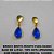 BRINCO BRUTO PRONTO PARA BANHO   BASE EM LATÃO - TIPO GOTA (PEQUENO) COM PINGENTE EM CRISTAL 12X8MM PESO TOTAL 1,4GR - BRU0313 - Imagem 2