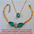 CONJUNTO NO BRUTO PRONTO PARA O BANH0  COM PULSEIRA CORRENTE CADEADO (M-0188)  (gargantilha com corrente veneziana 45cm)11,8GR -  COM BASE EM ALTA FUSÃO - E ZIRCONIAS COLORIDA BRU0228 - Imagem 1