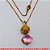 GARGANTILHA NO BRUTO PRONTO PARA O BANHO -  GARGANTILHA COM CORRENTE VENEZIANA E PINGENTE COM BOLA DIAMANTADA DE 10MM E ZIRCONIA ROSA 1Ox10 - TAMANHO:45,0CM - PESO:4,0GR - BRU3798 - Imagem 1