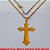 GARGANTILHA BRUTO PRONTO PARA BANHO COM CORRENTE de 45CM - COM FECHO REDONDO PINGENTE DE JESUS CRISTO NA CRUZ 40X27MM PESO 4,7GR - BRU1964 - Imagem 1