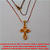 GARGANTILHA NO BRUTO PRONTO PARA O BANHO(GUA) PINGENTE DE DE CRUZ COM PEDRA DE ZIRCONIAS CORRENTE IMPORTADA 45CM+EXTENSOR- PESO 2,8GR FECHO LAGOSTA - 5211128 - Imagem 2