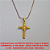 GARGANTILHA NO BRUTO PRONTO PARA O BANHO CORRENTE L11 DE 45CM - JESUS CRISTO NA CRUZ 3,7GR - PINGENTE 2,5X1,5CM - BRU3522 - Imagem 1