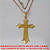 GARGANTILHA NO BRUTO PRONTO PARA O BANHO  COM CORRENTE DE 50CM - E CRUCIFIXO DE LATÃO DIAMANTADO DE 5X3,5CM - PESO TOTAL 9GR -(DIA) - BRU0961 - Imagem 2