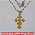 GARGANTILHA NO BRUTO PRONTO PARA O BANHO  CORRENTE (L11) 45CM+EXTENSOR - PINGENTE  DIAMANTADO CRUZ DE 2,5X1,5CM - PESO TOTAL 2,3GR -(DIA) - BRU2084 - Imagem 2