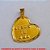 PINGENTE NO BRUTO PRONTO PARA O BANHO -  PINGENTE DE CORAÇÃO COM A FRASE ''JESUS TE  AMA'' - TAMANHO:3,1CM - PESO:1,8GR - BRU2884 - Imagem 1