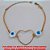 PULSEIRA NO BRUTO PRONTO PARA BANHO  (PESO 3GR) CORRENTE ELLO PORTUGUES COM CORAÇÃO VASADO E PEDRA DE OLHO GREGO 10MM - COM FECHO LAGOSTA - 18CM+EXTENSOR BRU1210 - Imagem 2