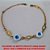 PULSEIRA NO BRUTO PRONTO PARA BANHO  (PESO 3GR) CORRENTE ELLO PORTUGUES COM ENTREMEIO VASADO E PEDRA DE OLHO GREGO 10MM - COM FECHO LAGOSTA - 18CM+EXTENSOR BRU0190 - Imagem 1