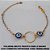PULSEIRA BRUTO PRONTO PARA O BANHO  COM CORRENTE IMPORTADA TODA TRABALHADA COM DUAS PEDRA DE OLHO GREGO DE 10MM -  COM FECHO LAGOSTA - E ARGOLA DE 18MM BRU3266 - Imagem 1