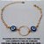 PULSEIRA BRUTO PRONTO PARA O BANHO  COM CORRENTE TODA EM CORAÇÃO COM DUAS PEDRA DE OLHO GREGO DE 10MM -  COM FECHO LAGOSTA - E ARGOLA DE 18MM BRU2873 - Imagem 1
