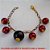 PULSEIRA NO BRUTO PRONTO PARA O BANHO -  PULSEIRA FEMININA COM PENDURICALHOS DE  BOLAS DE RESINA NA COR ''VINHO'' DE 13MM E BOLA  DE RESINA PRETA DE 20MM - TAMANHO:20,9CM -  PESO:16,3GR - BRU3269 - Imagem 3