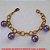 PULSEIRA NO BRUTO PRONTO PARA O BANHO -  PULSEIRA FEMININA COM PENDURICALHOS  DE BOLAS DE RESINA ROXAS DE 14MM - TAMANHO: 21,6CM - PESO:16,2GR - BRU3517 - Imagem 2
