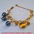 PULSEIRA NO BRUTO PRONTO PARA O BANHO -  PULSEIRA FEMININA COM PENDURICALHOS  DIAMANTADOS E BOLAS DE RESINA BRILHANTES DE 13MM - TAMANHO:19,2CM - PESO:17,5GR -  BRU3079 - Imagem 2