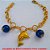 PULSEIRA NO BRUTO PRONTO PARA O BANHO -  PULSEIRA FEMININA COM PENDURICALHOS DE  BOLAS DE RESINA AZUIS DE 13MM E GOLFINHO  DE 2,5CM - TAMANHO:21,5CM - PESO:19,4GR -  BRU3445 - Imagem 2