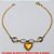 PULSEIRA NO BRUTO PRONTO PARA O BANHO -  PULSEIRA FEMININA DE CORRENTE ELLO  PORTUGUÊS COM CRISTAIS E PENDURICALHO DE  CORAÇÃO - TAMANHO:21,5CM - PESO:2,6GR -  BRU2557 - Imagem 3