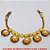 PULSEIRA NO BRUTO PRONTO PARA O BANHO -  PULSEIRA FEMININA COM FOLRES E PENDURICALHOS  DE PÉROLAS DE 10MM - TAMANHO:20,0CM - PESO: 14,3GR - BRU4073 - Imagem 1