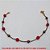 PULSEIRA NO BRUTO PRONTO PARA O BANHO -  PULSEIRA FEMININA COM BOLINHAS VERMELHAS  DE 4MM E BOLINHAS DE LATÃO DE 3MM - TAMANHO: 18,5CM - PESO:1,3GR - BRU4156 - Imagem 2