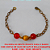 PULSEIRA NO BRUTO PRONTO PARA O BANHO COM CONTAS DE OLHO DE GATO E BOLA DIAMANTADA 5,6GR - COM - 18CM - BRU0670 - Imagem 2