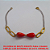 PULSEIRA NO BRUTO PRONTO PARA O BANHO  SIMPLES COM ENTREMEIO DE GOTA VERMELHO TAMANHO 18CM  - PESO 2,7GR - BRU0744 - Imagem 1