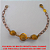 PULSEIRA NO BRUTO PRONTO PARA O BANHO CORRENTE CADEADO (M-187)COM TREIS BOLA DIAMANTADA DE 8MM COM FECHO LAGOSTA  - TAMANHO 19CM - PESO 3,9GR BRU1188 - Imagem 2